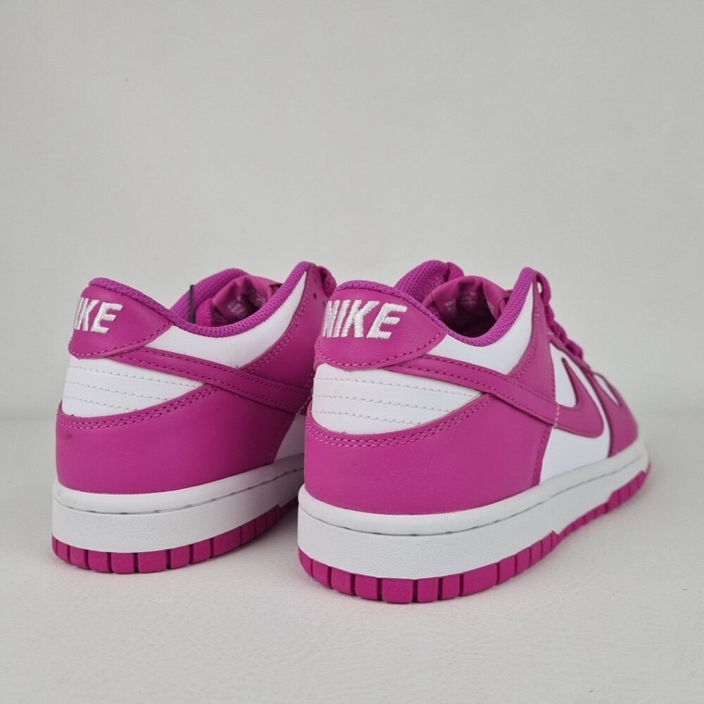 Nike Dunk Low BG White-Fuchsia Girls Sneakers SZ 5.5Y = 7 Womens - Picture 6 of 9